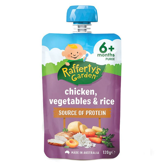 Raffertys Garden 6+ Months Source of Protein Range Baby Food Snack Pouch