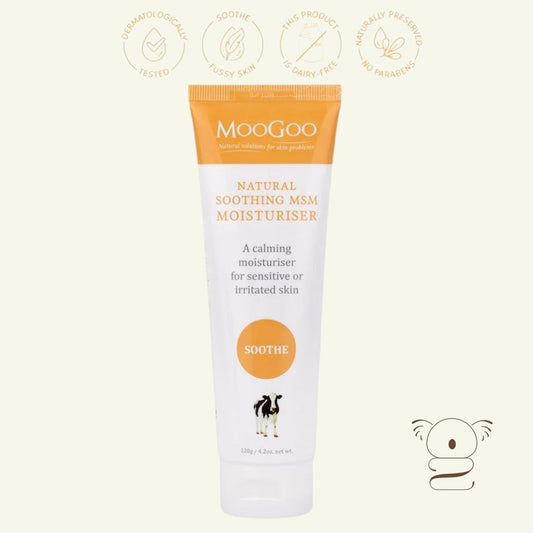 Moogoo Soothing MSM Moisturiser Lotion 120g 200g Sensitive Skin Face Body