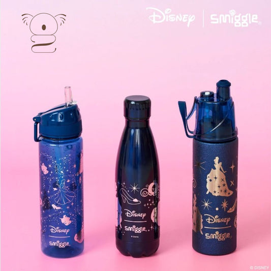 Smiggle x Disney Princess Kids Water Drink Bottle Stainless Steel & Plastic