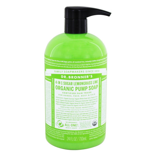 DR BRONNER'S 4in1 Sugar Lemongrass Lime Organic Pump Soap 710ML