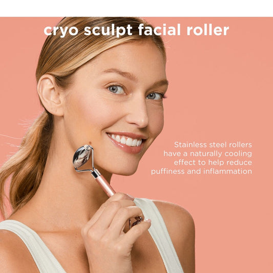 REAL TECHNIQUES Stainless Cryo Sculpt Facial Roller Face Slimming Massage