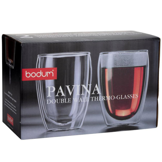 BODUM Pavina Double Wall Thermo Drinking Glasses 350ml .35L Heat Cold Instulation Mug