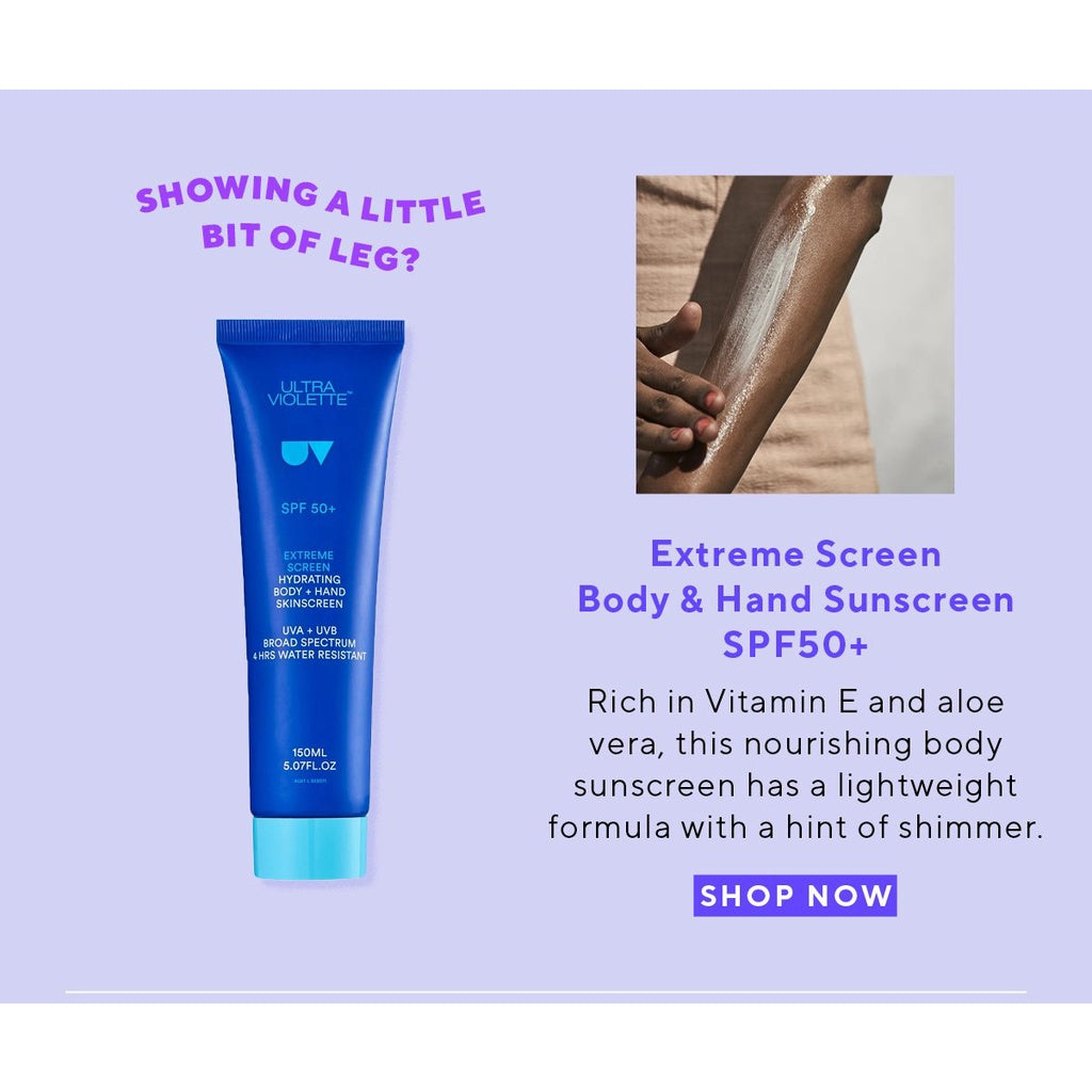 ULTRA VIOLETTE SPF 50+ Extreme Screen Hydrating Body + Hand Sunscreen 30ML OR 150ml
