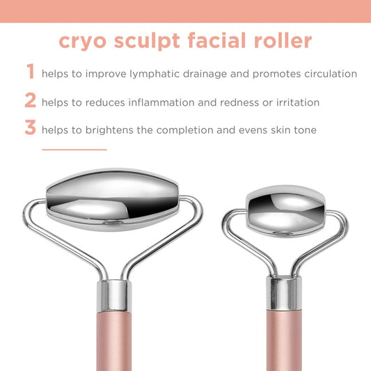 REAL TECHNIQUES Stainless Cryo Sculpt Facial Roller Face Slimming Massage