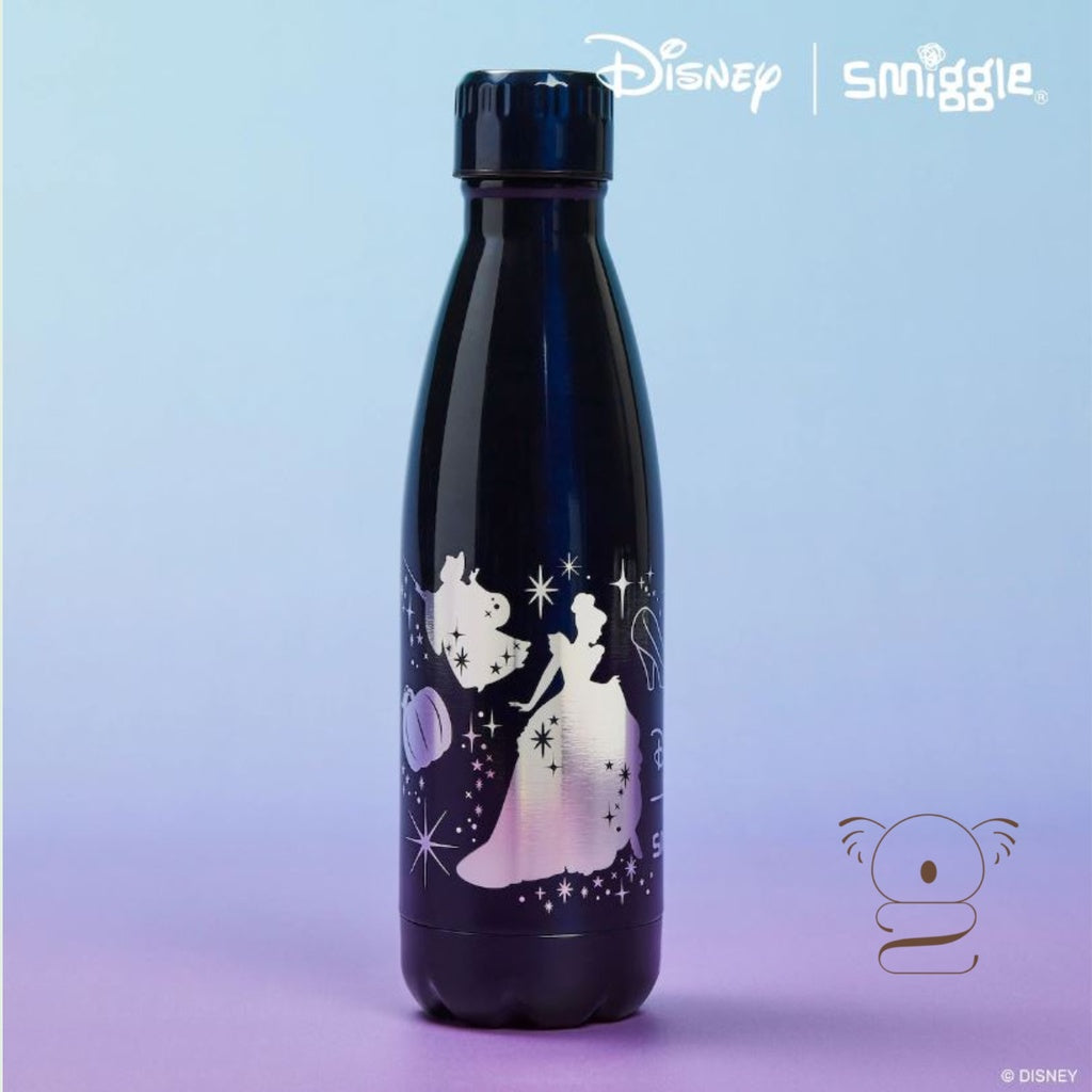 Smiggle x Disney Princess Kids Water Drink Bottle Stainless Steel & Plastic