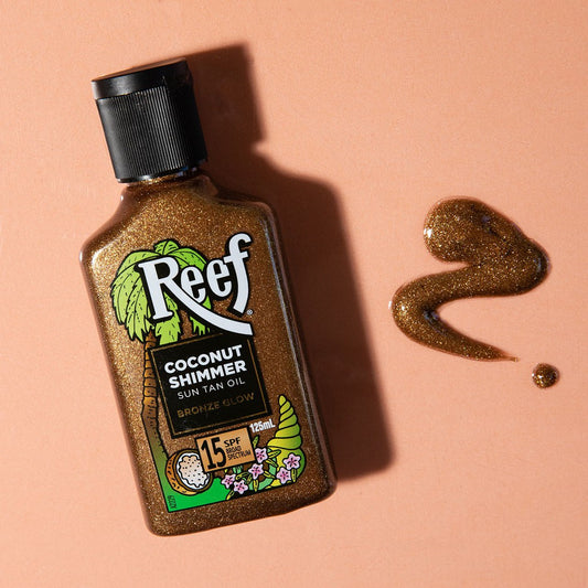 REEF Coconut Shimmer Sun Tan Oil Bronze Glow SPF 15 125ml