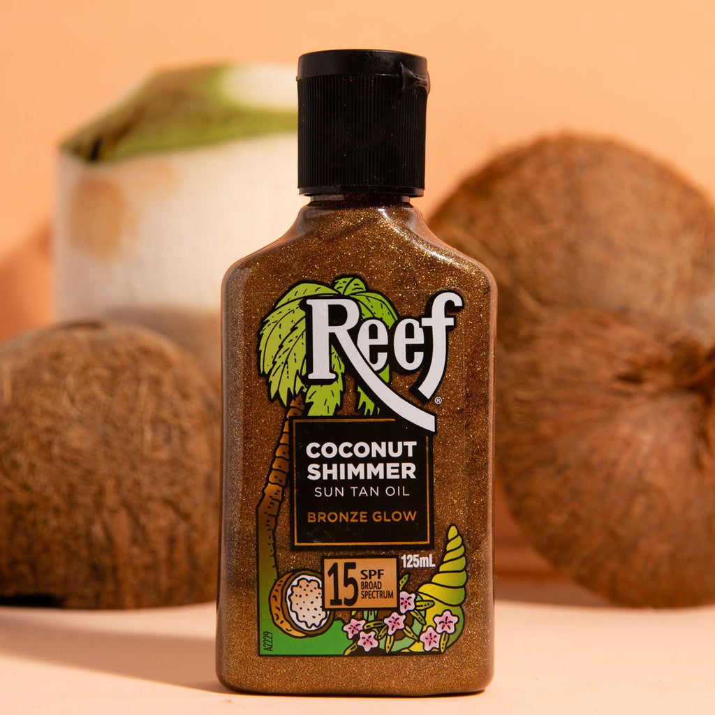 REEF Coconut Shimmer Sun Tan Oil Bronze Glow SPF 15 125ml