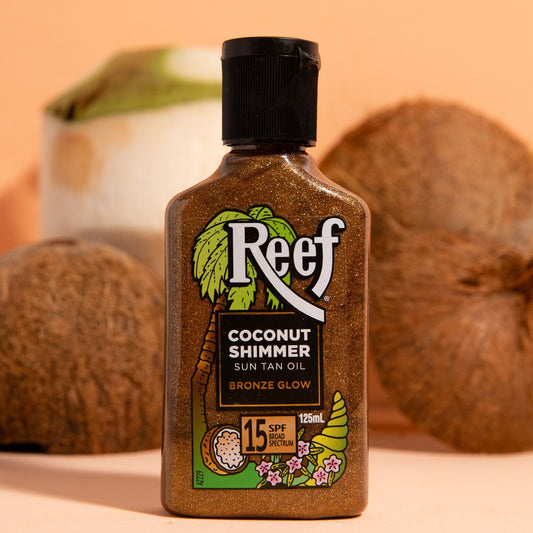 REEF Coconut Shimmer Sun Tan Oil Bronze Glow SPF 15 125ml
