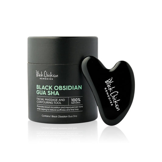 Black Chicken Remedies Black Obsidian Gua Sha Facial Massage Tool