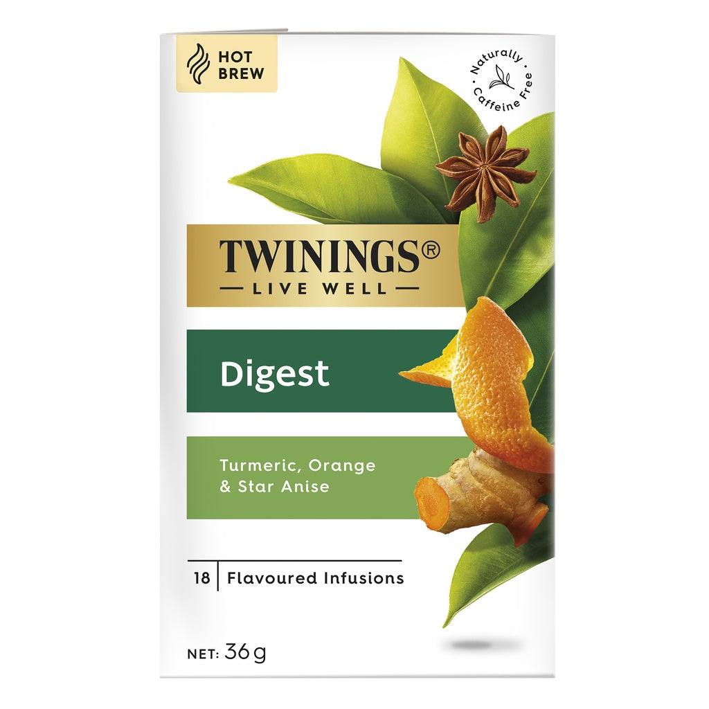 TWININGS Live Well Hot Brew Flavored Infusions GLOW | DEFENCE | DIGEST | SLEEP | FOCUS