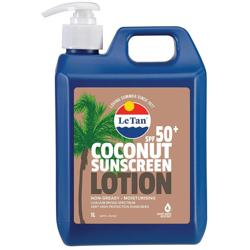 Le Tan SPF 50+ Coconut Body Sunscreen Lotion Australian Made