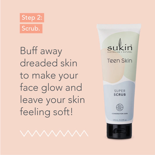 SUKIN Teen Skin Super Face Scrub 125mL for Teens Teenager Face