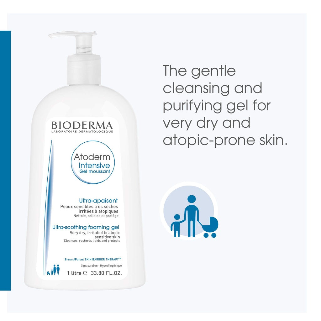 BIODERMA Atoderm Intensive Gel Moussant Foaming Cleanser Face Body Very Dry Skin 500 mL