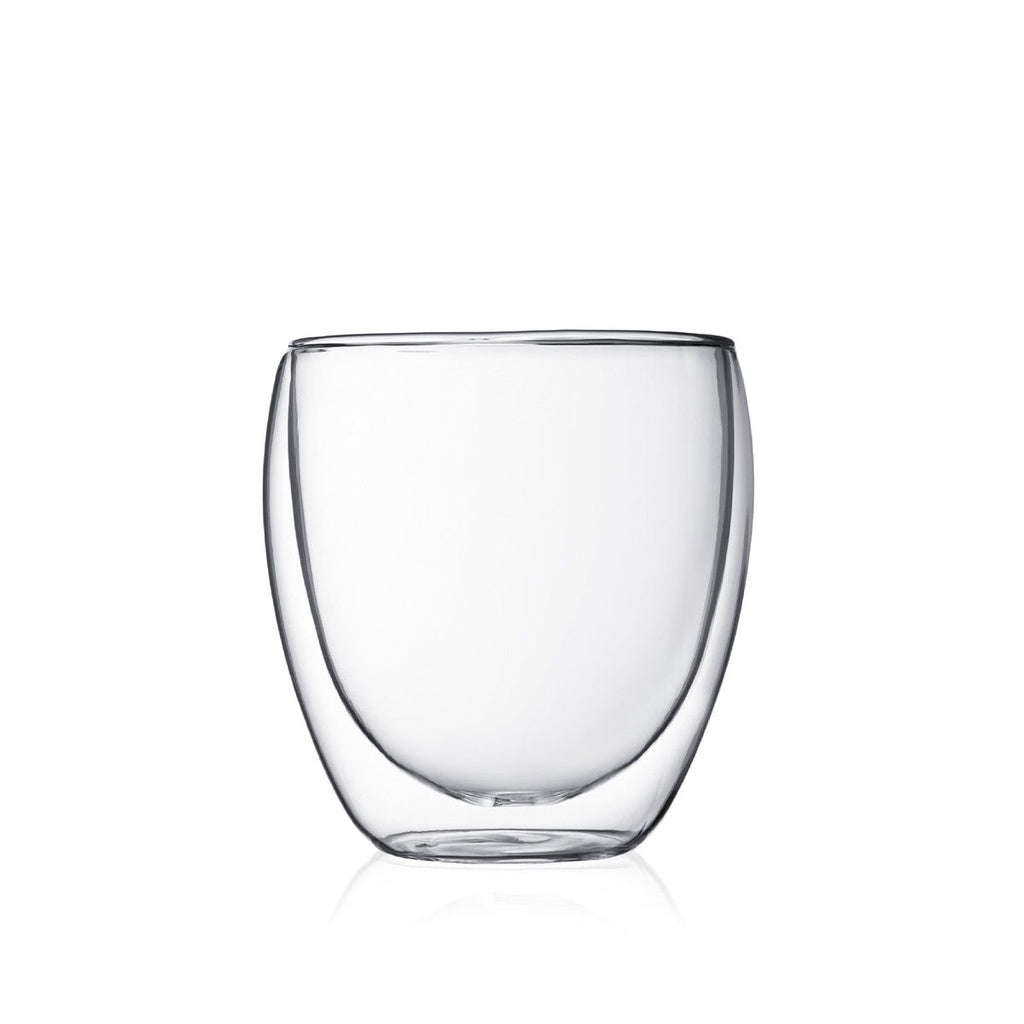 Bodum 2 pcs Glass Double Wall Small 0.25 L, 8 oz Thermal Heat Cold Insulation Cup Mug