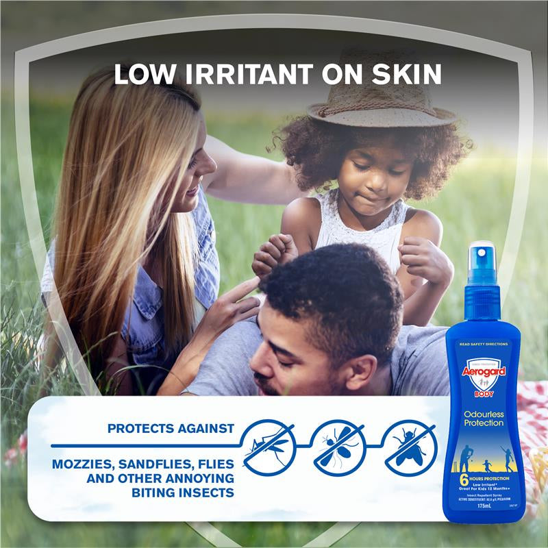 Aerogard Odorless Insect Mosquito Repellent 175ml Pump Spray Kids Adult Outdoor