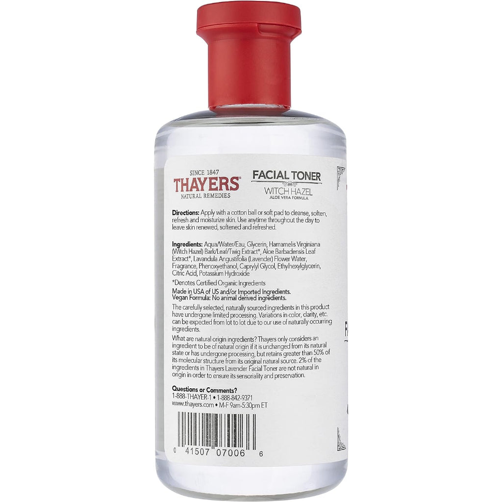 Thayers Witch Hazel Gentle Facial Toner Alcohol Free 12fl.oz/355ml
