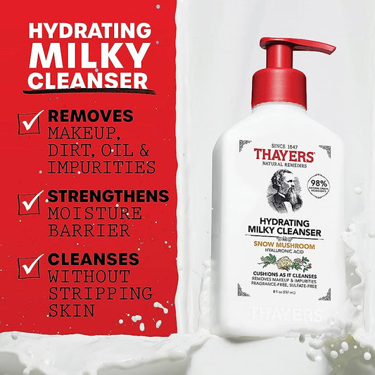 Thayers Hydrating Milky Face Cleanser With Snow Mushroom & Hyaluronic Acid 237ml
