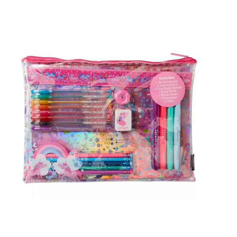 Smiggle Wish A4 Essentials Stationery Gift Pack - Pencils, Pens, Notebook, Eraser, Ruler