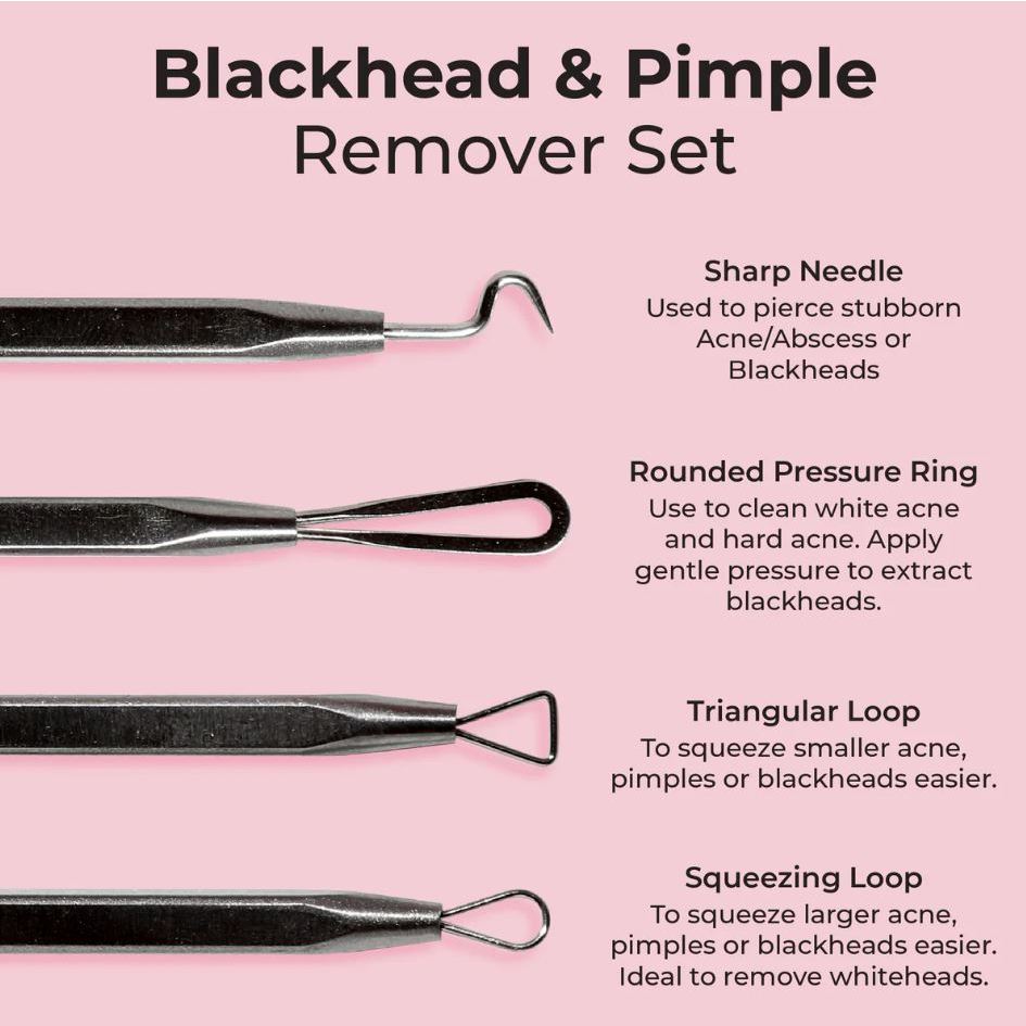 MCoBeauty Stainless Steel Blackhead and Pimple Extractor Remover Set