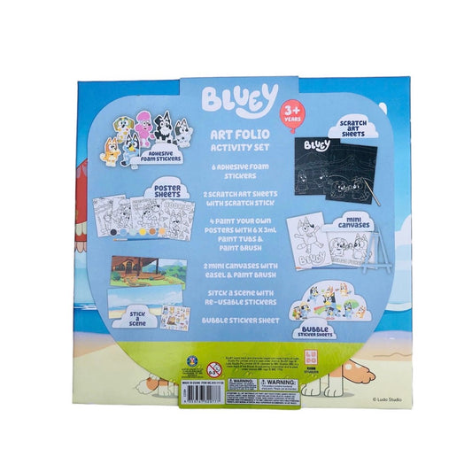 Bluey Art Folio Activity Set - Stickers Scratch Art Paint Color for Kids 3+ Years