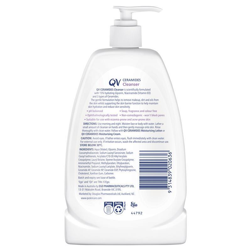 Ego QV Ceramides Body Face Cleanser Eczema Acne Sensitive Skin 350g 1kg