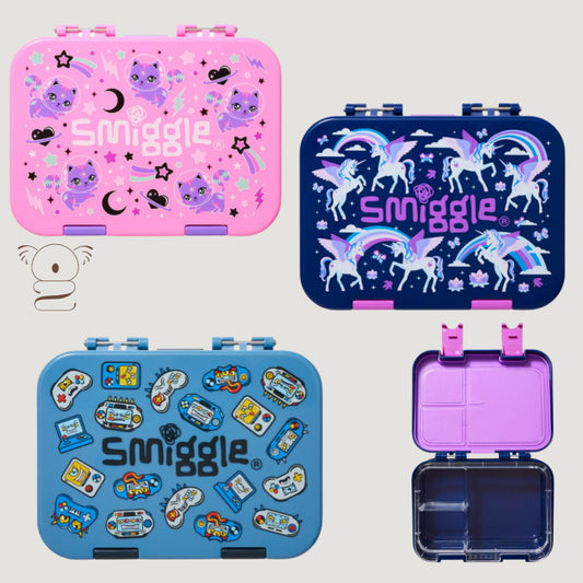 SMIGGLE Away Small Happy Bento Lunchbox Food Storage School Girl Boy