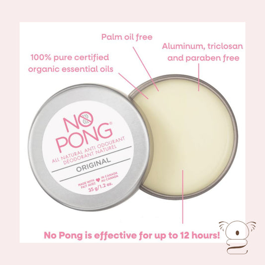 No Pong All Natural Underarm Deodorant Paste - Original for Teens Women Men