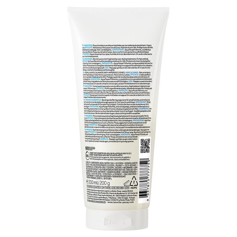 La Roche Posay Effalcar H Iso-Biome Soothing Cleansing Cream Face Cleanser 200ml