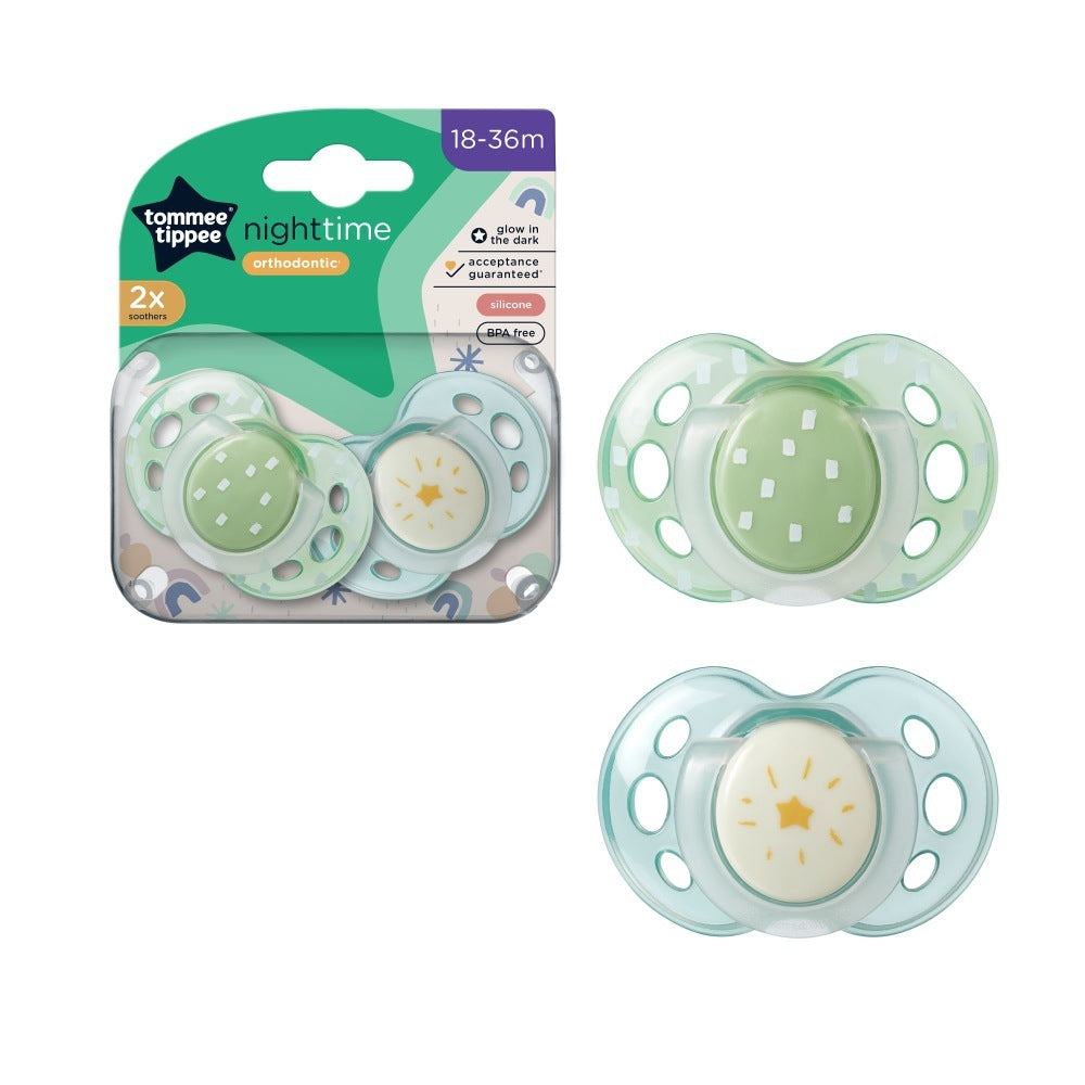 Tommee Tippee Closer To Nature Soother Dummy Pacifier Night Time 0-26 months 2 Pack