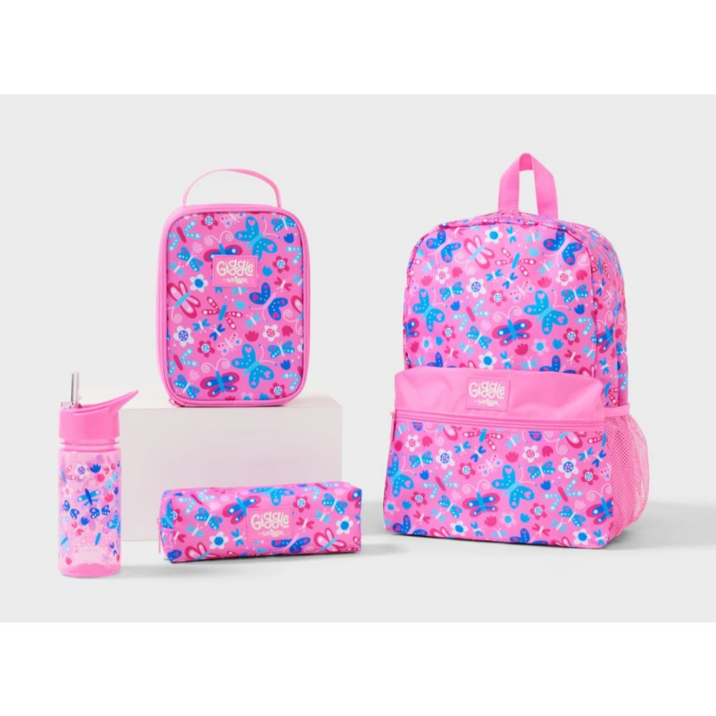 AUTHENTIC Smiggle Giggle 4 Piece Set Bundle School Backpack Luncbox Pencil Case Drink Bottle