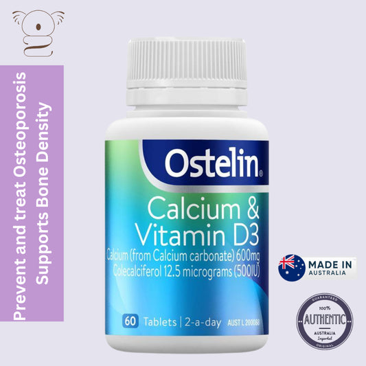 Ostelin Calcium & Vitamin D - D3 for Bone Health + Immune Support - 60 Tablets