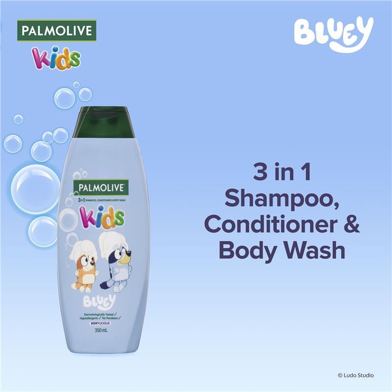 Palmolive Kids Bluey 3 in 1 Body Bath & Hair Shampoo Conditioner Berrylicious Scent