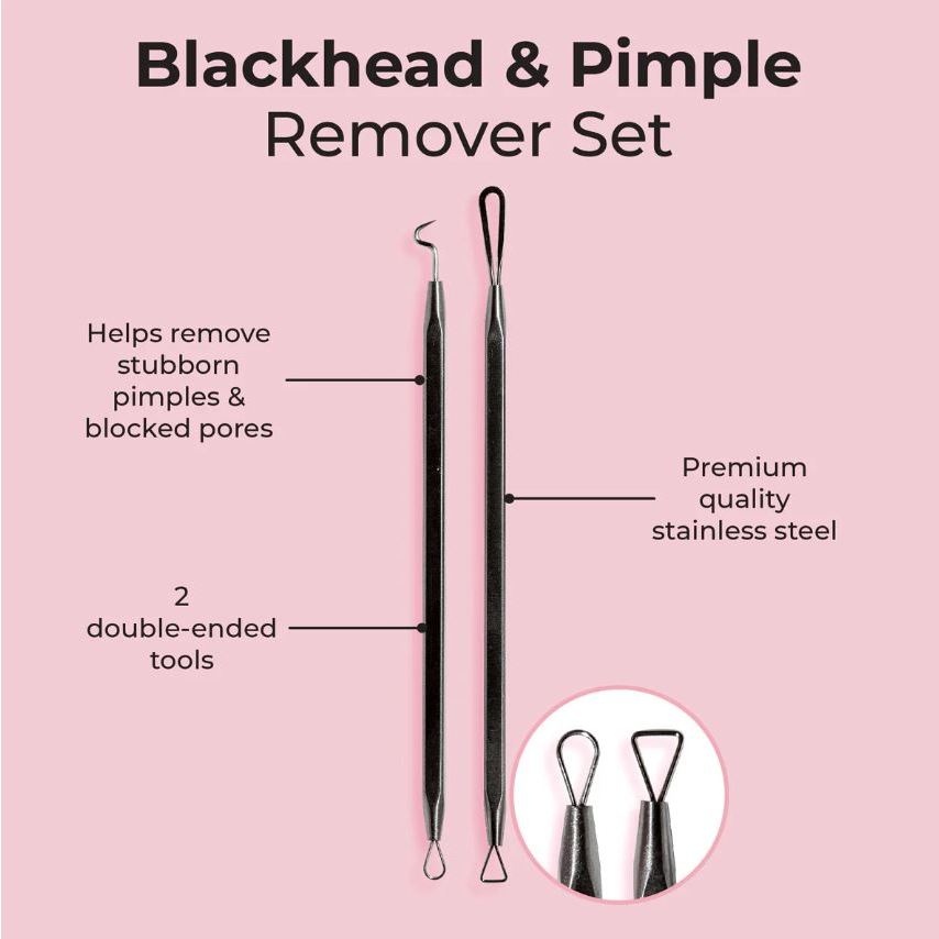 MCoBeauty Stainless Steel Blackhead and Pimple Extractor Remover Set
