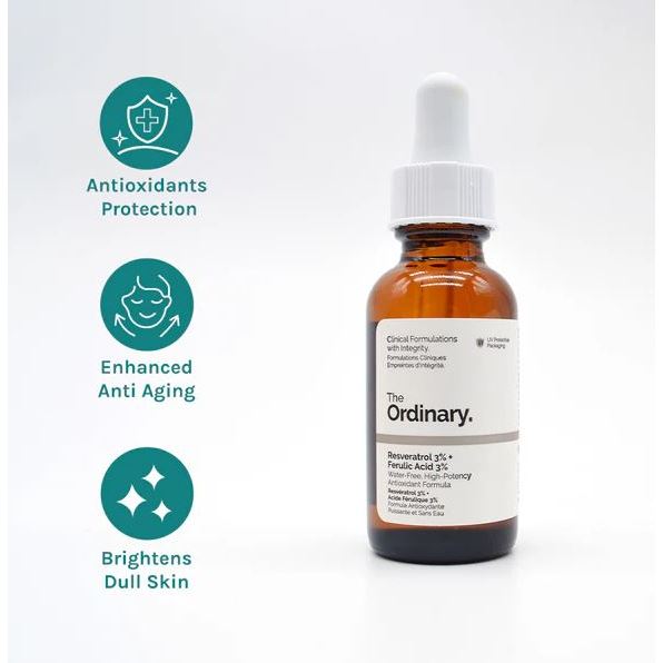 The Ordinary Resveratrol 3% + Ferulic Acid 3% 30ml Anti-Aging Antioxidant Dull Skin