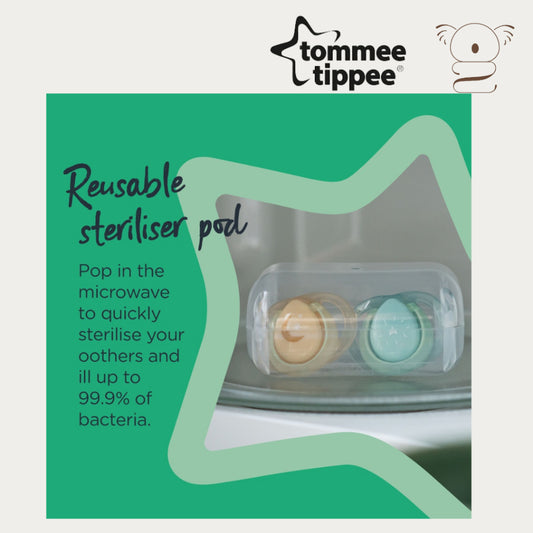 Tommee Tippee Closer To Nature Soother Dummy Pacifier Night Time 0-26 months 2 Pack