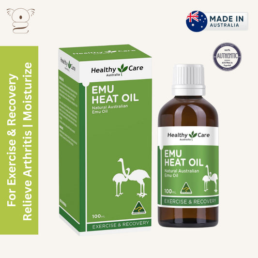 Healthy Care Emu Heat Oil with Eucalyptus Moisturize Muscle Pain Rub Exercise Recovery