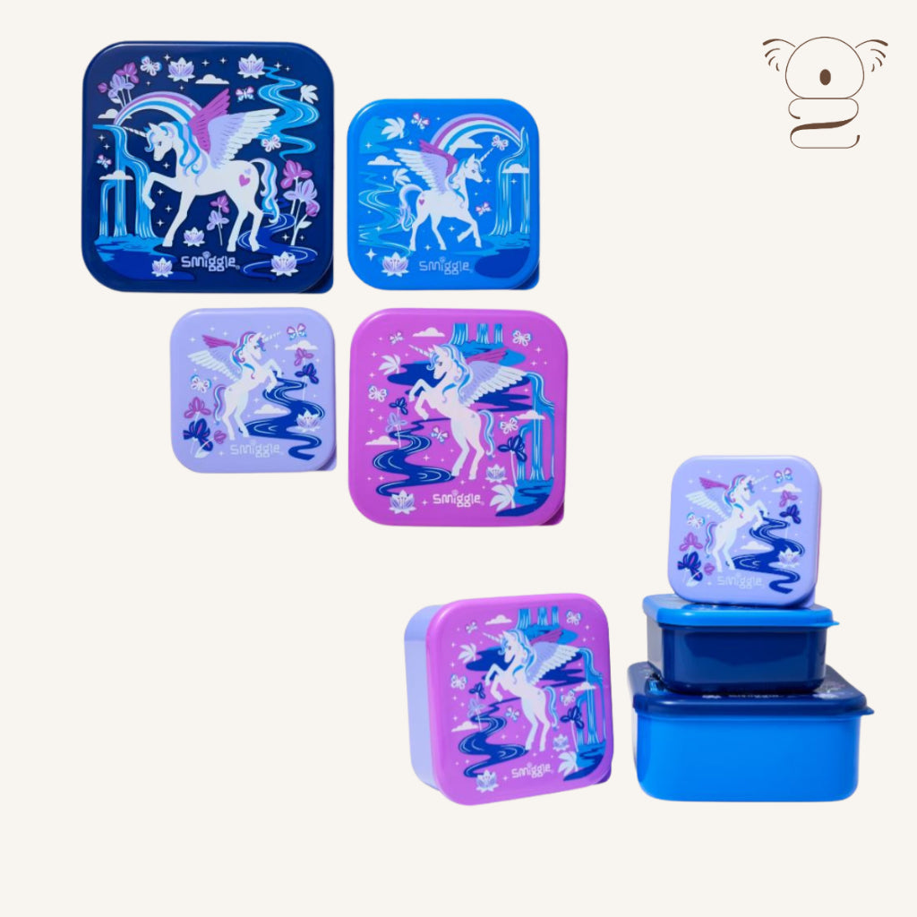 Smiggle 4in1 Nested Lunchbox Food Snack Container for Kids School Outing