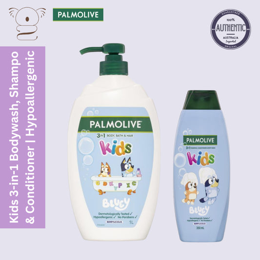 Palmolive Kids Bluey 3 in 1 Body Bath & Hair Shampoo Conditioner Berrylicious Scent