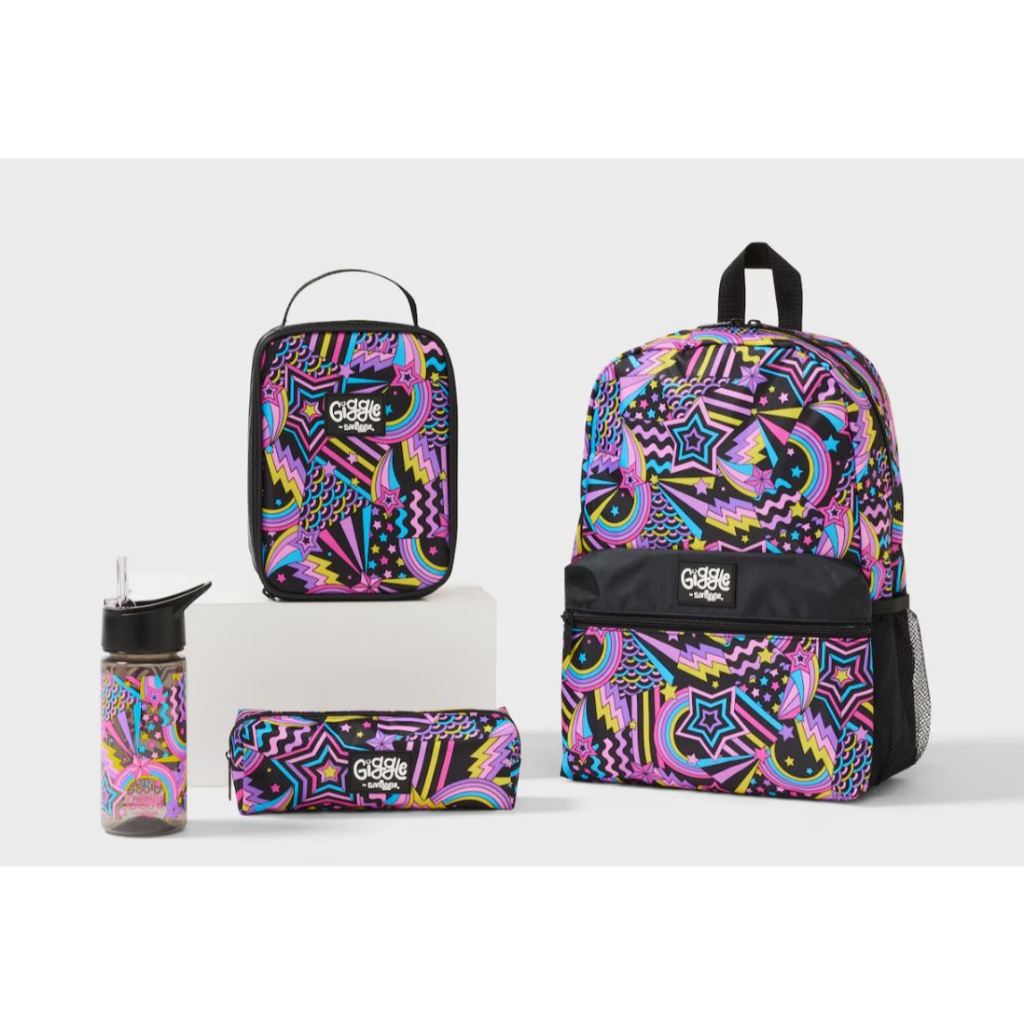 AUTHENTIC Smiggle Giggle 4 Piece Set Bundle School Backpack Luncbox Pencil Case Drink Bottle