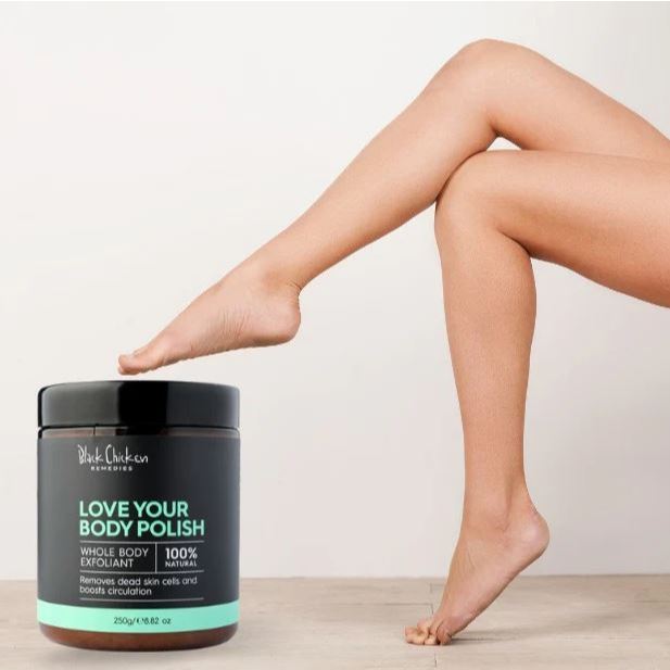 Black Chicken Remedies Love Your Body Scrub Polish - Natural Body Exfoliant Himalayan Salt Oil