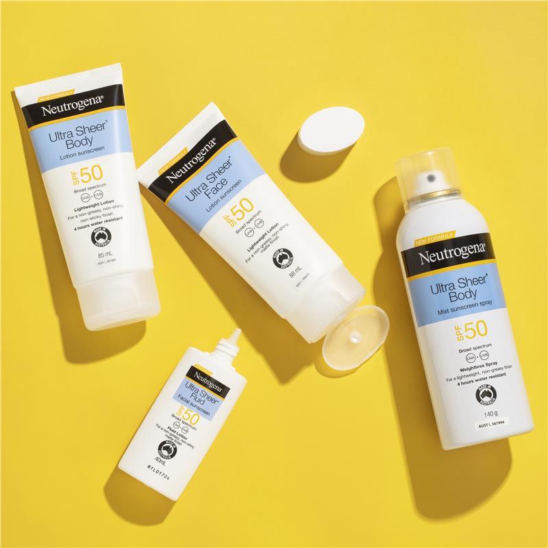 Neutrogena Ultra Sheer Face Fluid Facial Sunscreen SPF 50 Matte Non-greasy Non-shiny 40ml