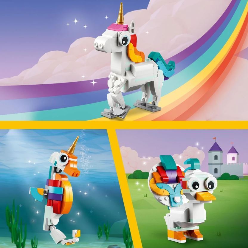 LEGO Creator 3 in 1 31140 Magical Unicorn, Age 7+, Building Blocks, 2023 (145pcs)