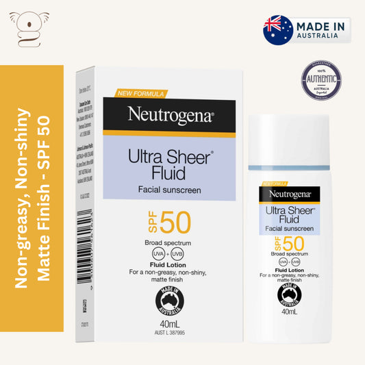 Neutrogena Ultra Sheer Face Fluid Facial Sunscreen SPF 50 Matte Non-greasy Non-shiny 40ml