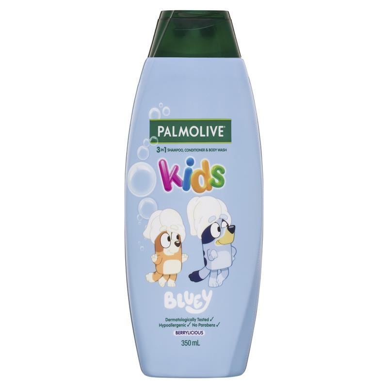 Palmolive Kids Bluey 3 in 1 Body Bath & Hair Shampoo Conditioner Berrylicious Scent