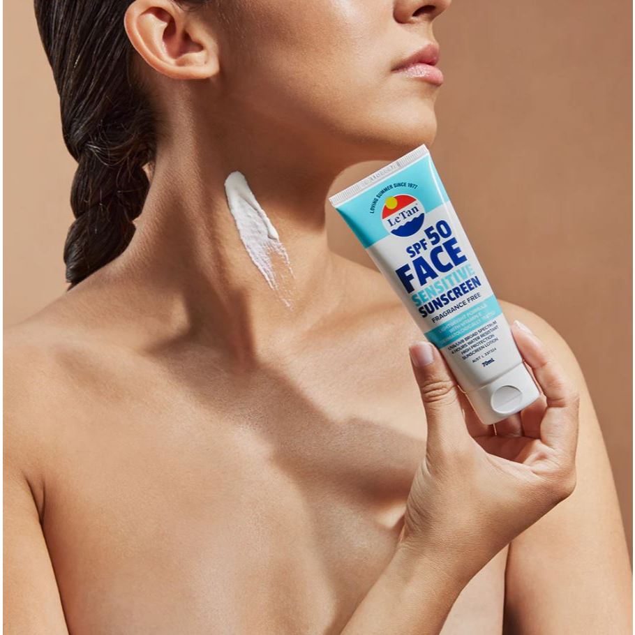 Le Tan Sensitive Face Sunscreen SPF50 UVA UVB Broad Spectrum Oil Free Lightweight Matte