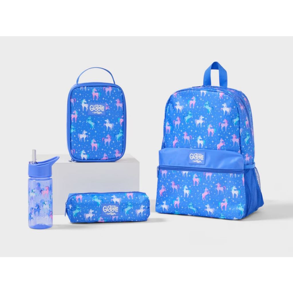 AUTHENTIC Smiggle Giggle 4 Piece Set Bundle School Backpack Luncbox Pencil Case Drink Bottle