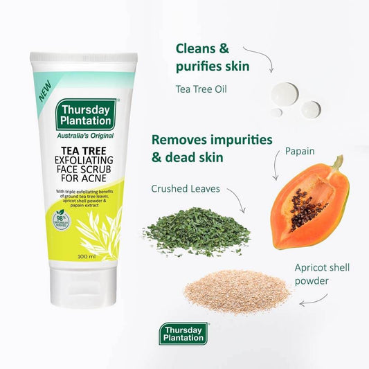 Thursday Plantation Tea Tree Exfoliating Acne Face Scrub 100ml