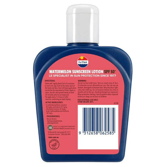 Le Tan SPF50+ Watermelon Sunscreen Lotion 125ml