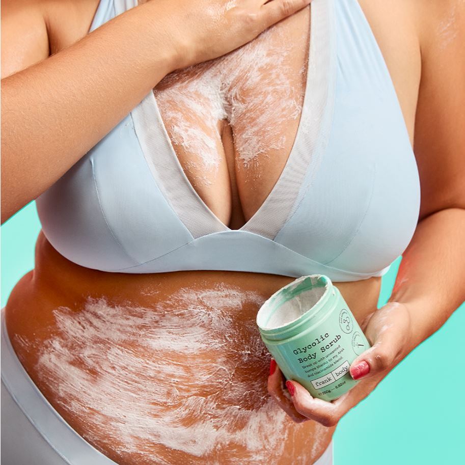 Frank Body Glycolic Body Scrub | Vegan, Cruelty Free, Exfoliating AHA Niacinamide