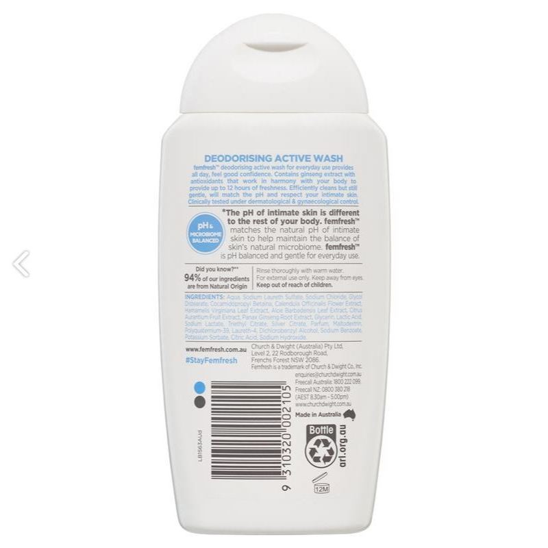 Femfresh Deodorizing Active Feminine Wash 250ml